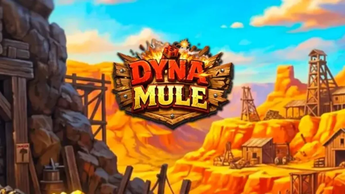 Dyna Mule slot machine interface featuring mining theme